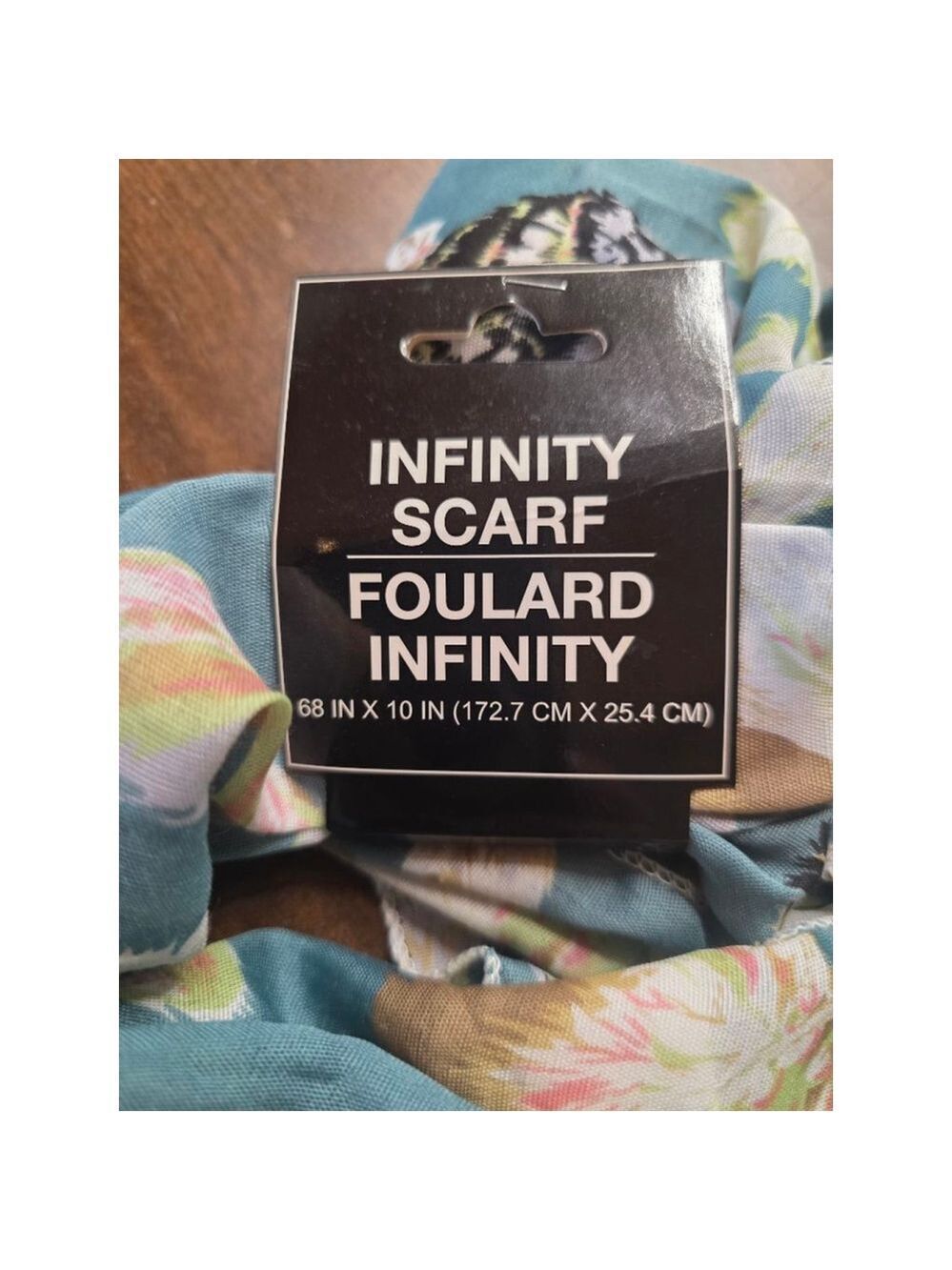 Women's Unbranded Teal Multi-color Feather Print Infinity Scarf One Size